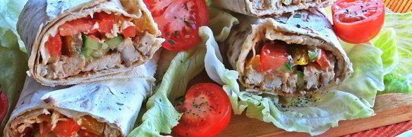 курица с овощами в лаваше