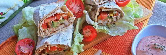 курица с овощами в лаваше