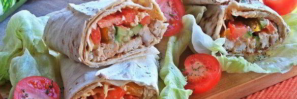 курица с овощами в лаваше