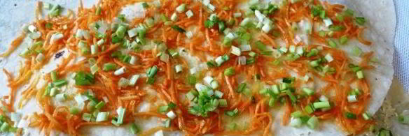 лаваш с корейской морковкой и сыром