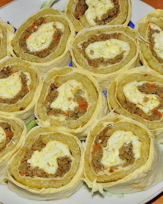 Лаваш с печенью говяжьей