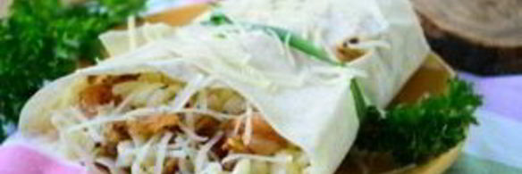 паста с креветками в лаваше