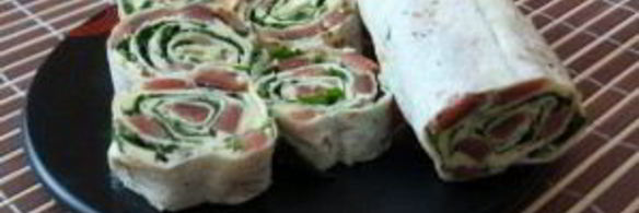 рулетики из лаваша с красной рыбой