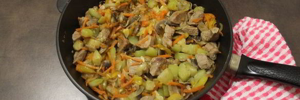 свиная вырезка с овощами в лаваше