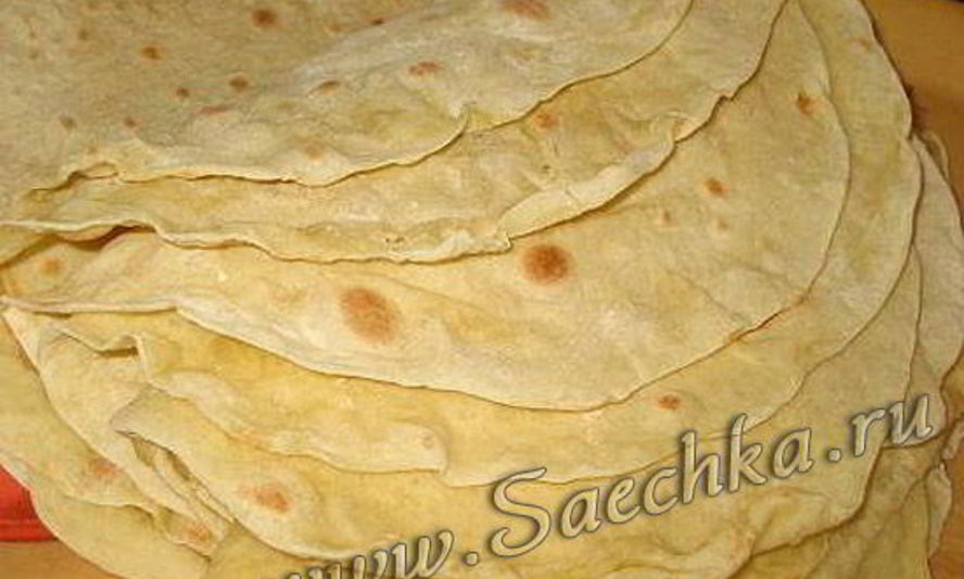Рецепт тонкого лаваша