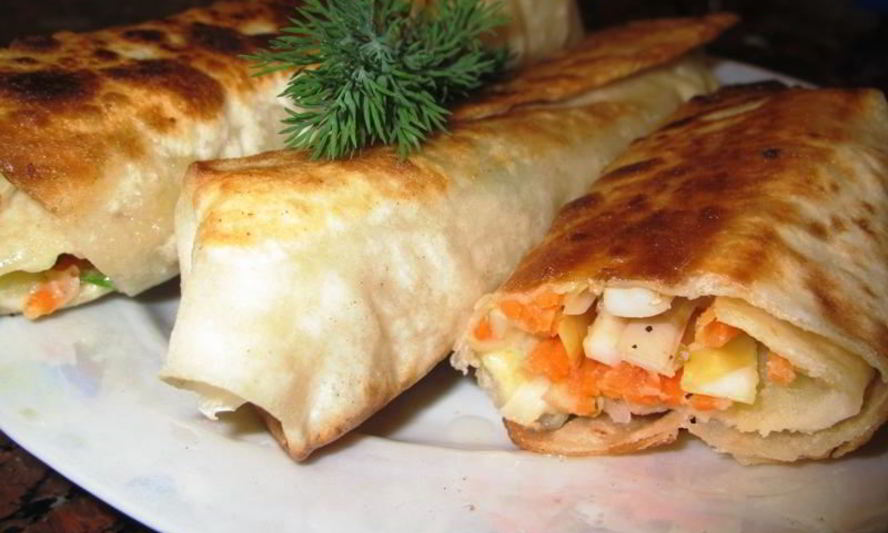 Рецепт трубочек из лаваша с начинкой