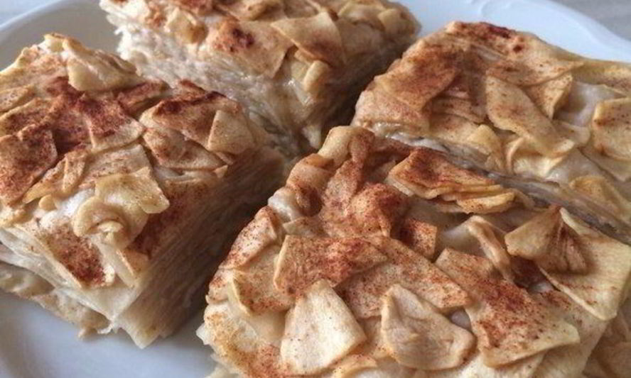 Рецепт яблочно-медового десерт из лаваша