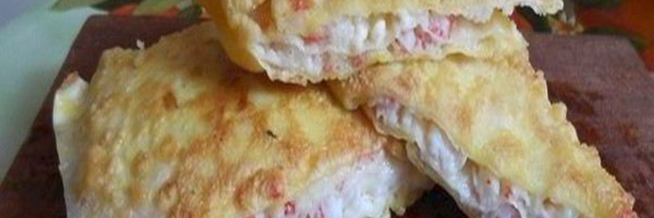 Закуска из тонкого лаваша и крабовых палочек