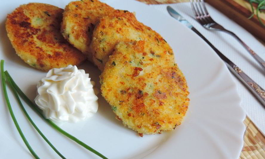 Рецепт картофельно-творожных лепешки с зеленью