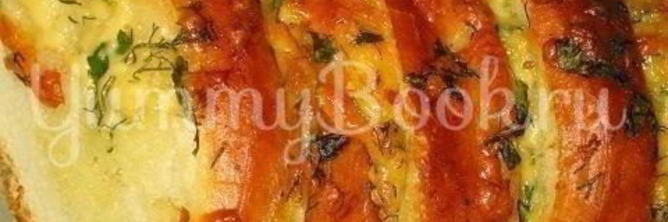 Хрустящий хлебушек пропитанный маслом, сыром и чесночком