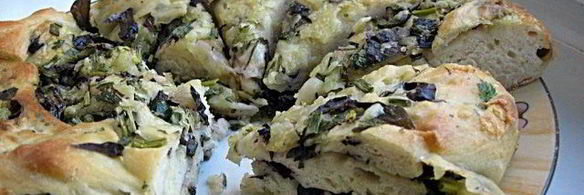 лепешка с зеленью и моцареллой