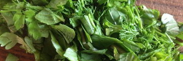 лепешки на минеральной воде с зеленью и сыром