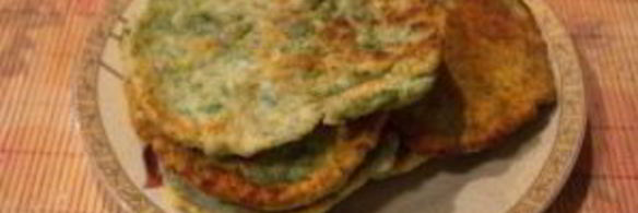 лепешки с зеленью на сковороде