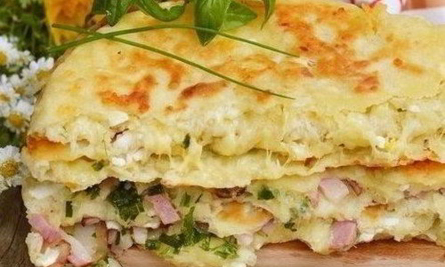 Рецепт сырных лепешек с копченой грудинкой