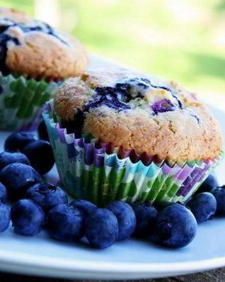 Домашние маффины с черникой