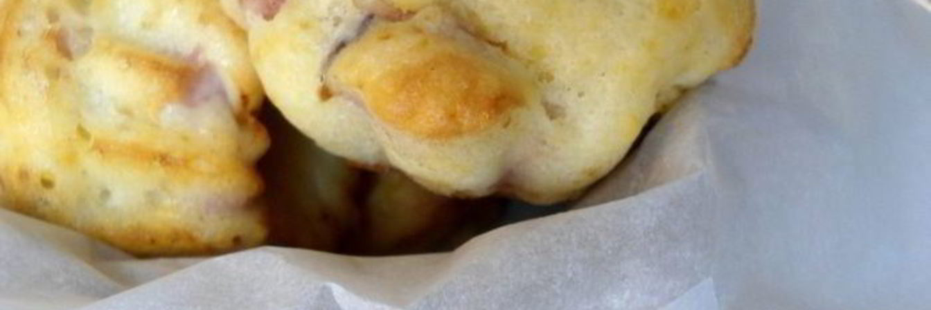 Маффины на кефире ветчина-сыр