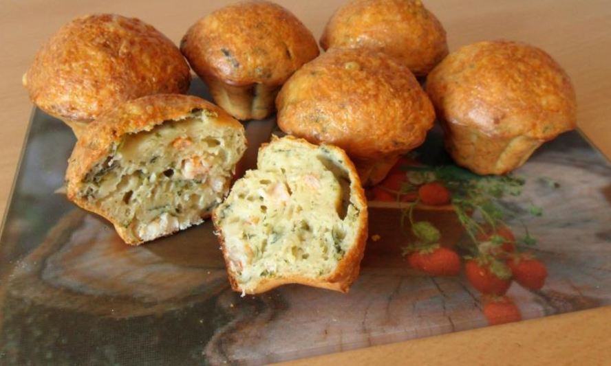 Рецепт маффинов с креветками и шпинатом