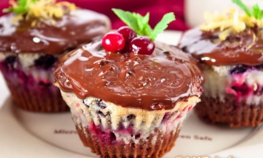 Рецепт маффинов с маскарпоне и ягодами