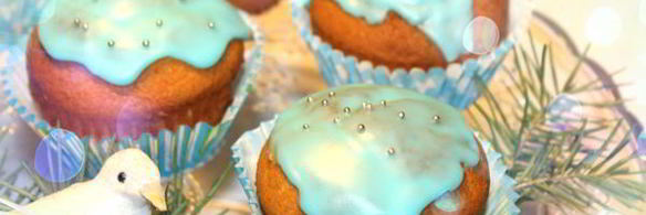 сливочные маффины с лавандой и марципаном