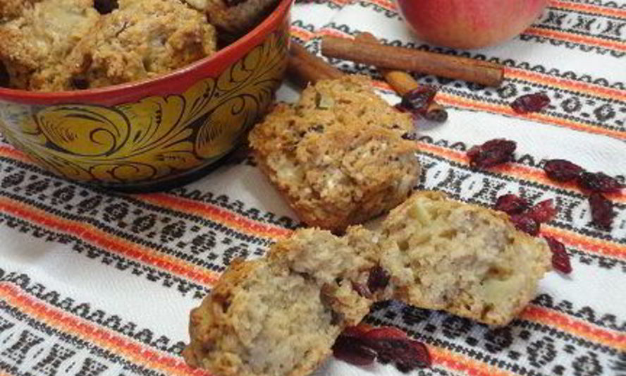 Рецепт яблочных маффинов с вишней