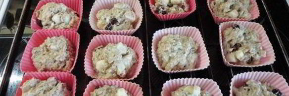 яблочные маффины с вишней