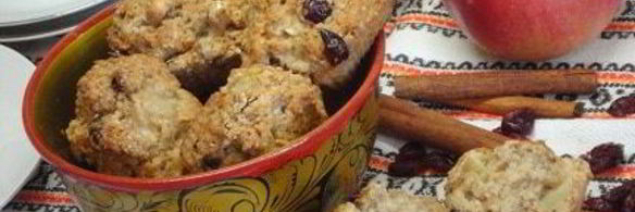 яблочные маффины с вишней