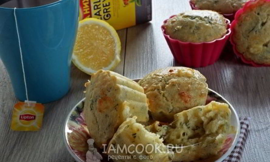 Рецепт закусочных маффинов с сыром и укропом