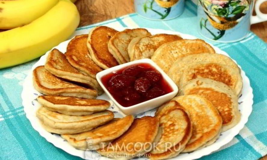 Рецепт банановых оладий на молоке