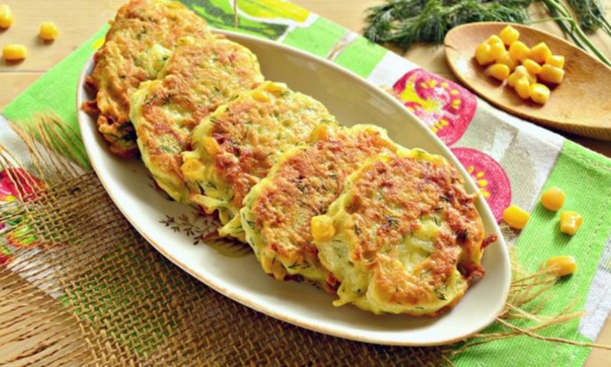 Рецепт картофельных оладий со свежей кукурузой