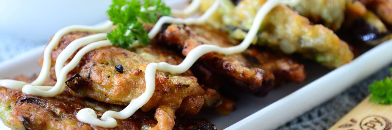 Оладьи из баклажанов и кабачков