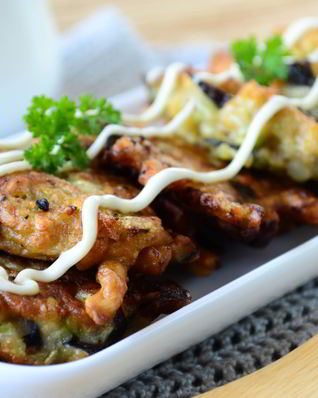 Оладьи из баклажанов и кабачков