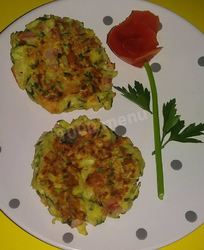 Оладьи из кабачков с сыром и ветчиной