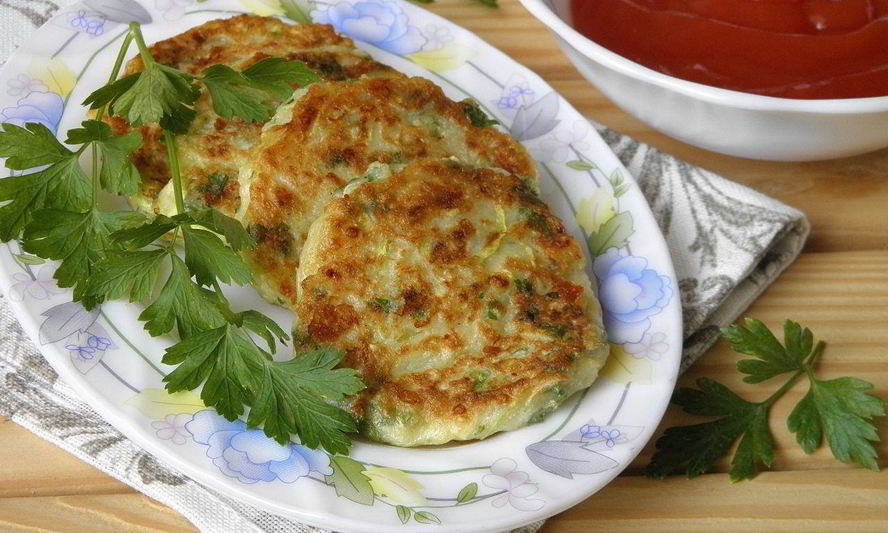 Рецепт оладий из кабачков с сыром