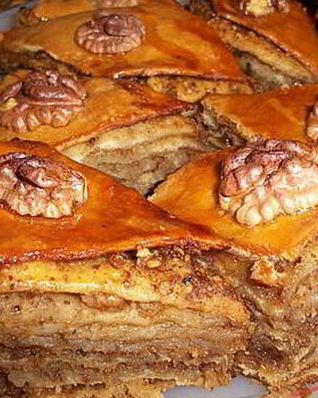 Пахлава с грецким орехом по-домашнему
