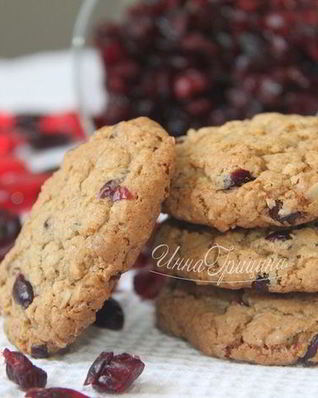 Овсяное печенье с вяленой клюквой