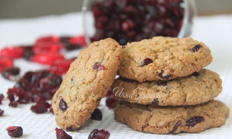 Рецепт овсяного печенья с вяленой клюквой