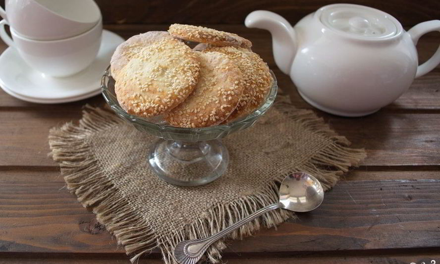 Рецепт печенья на сметане с кунжутом