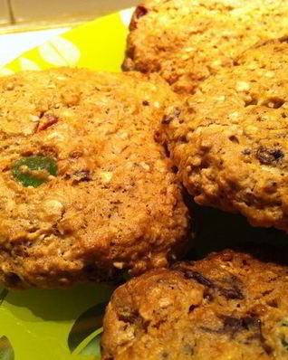 Шоколадно-вишневое овсяное печенье