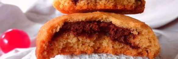 ванильное печенье с шоколадно-ореховой начинкой