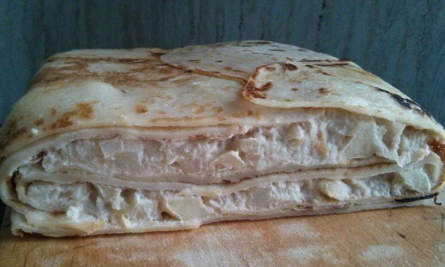 Рецепт блинного пирога с яблоками