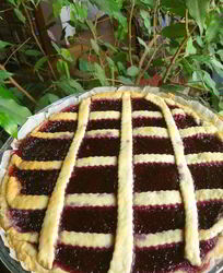 Быстрый ягодный пирог с вареньем