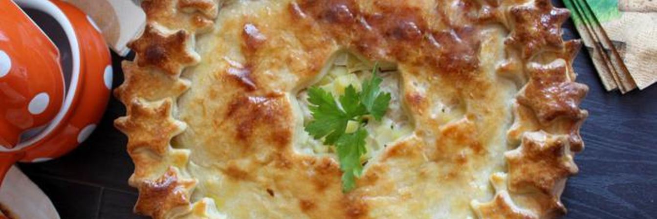 Домашний пирог с картофелем и курицей