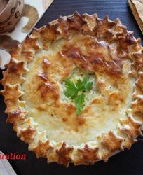 Домашний пирог с картофелем и курицей