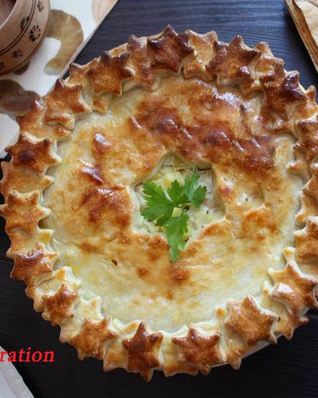 Домашний пирог с картофелем и курицей