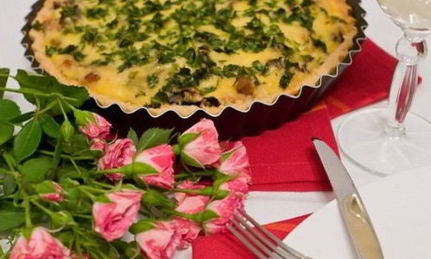 Рецепт киша по-французски с курицей и грибами