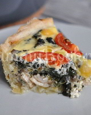Киш с курицей и грибами