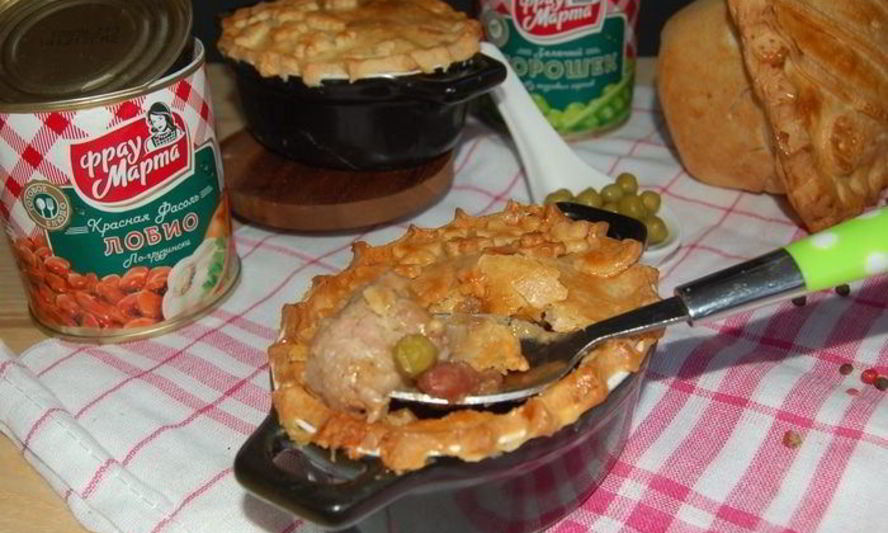 Рецепт мясного пирога с сырным тестом