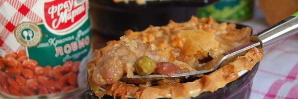 мясной пирог с сырным тестом