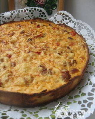 Открытый картофельный пирог с мясом