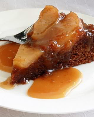 Перевернутый пирог с грушами